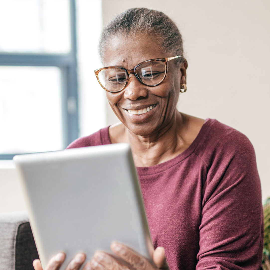 Woman holding tablet